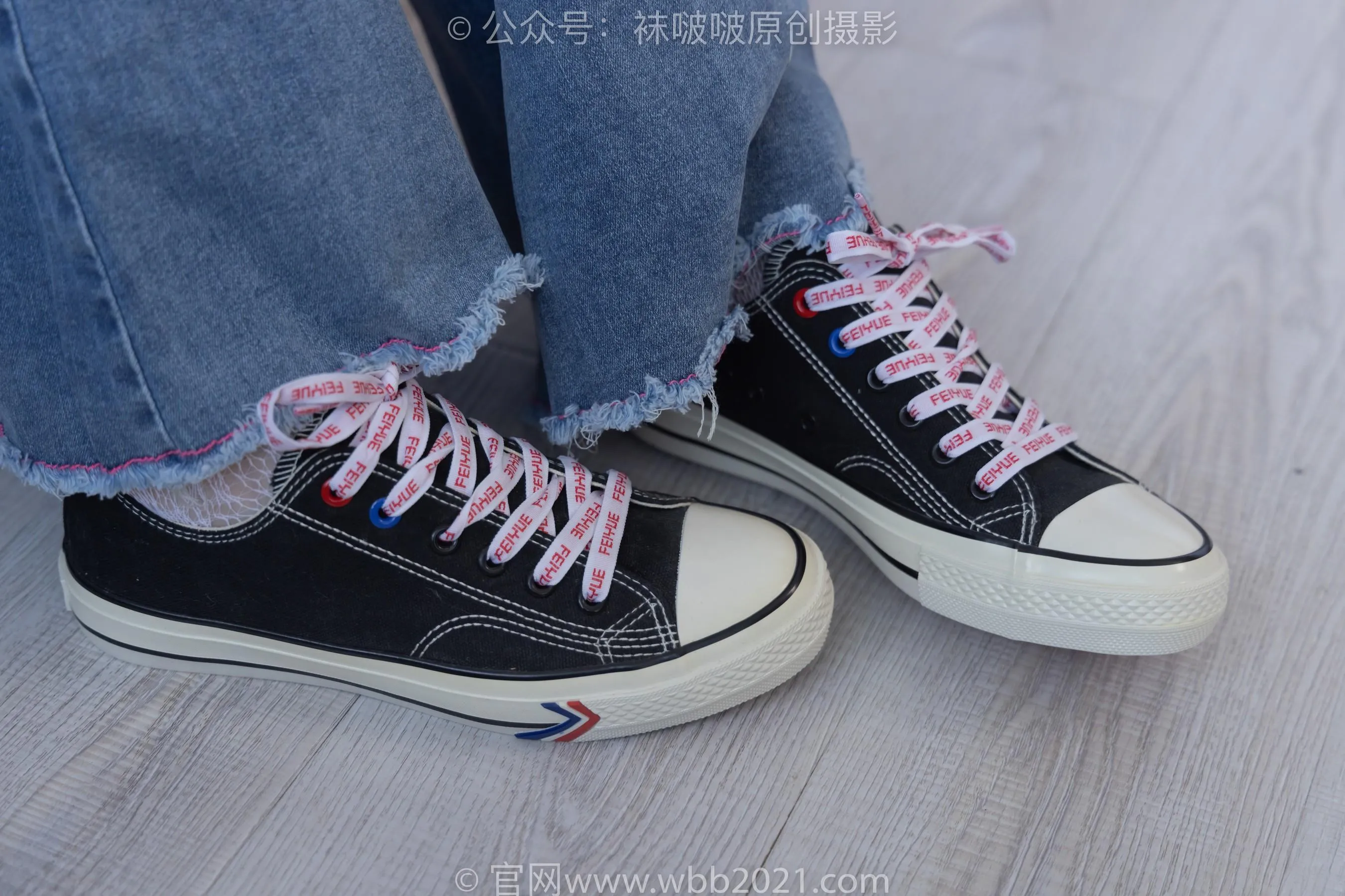 [BoBoSocks袜啵啵]NO.231 小甜豆-板鞋、白色蕾丝袜、可拆卸牛仔裤、裤里丝 [67P]插图1